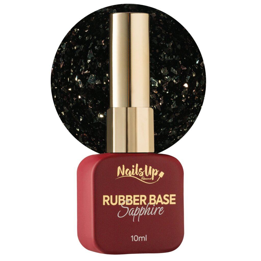 Rubber Base NailsUp Copos 015 10ml brillo flakes base flexible uñas