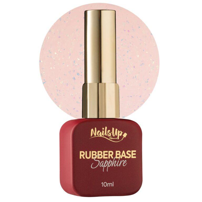 rubber base NailsUp 026 copos flakes 10ml base flexible uñas brillante