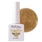 Top Coat NailsUp glitter dorado 8ml brillo intenso uñas