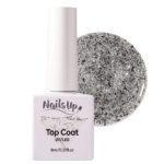 top coat NailsUp silver glitter 8ml sellador brillo uñas glitter