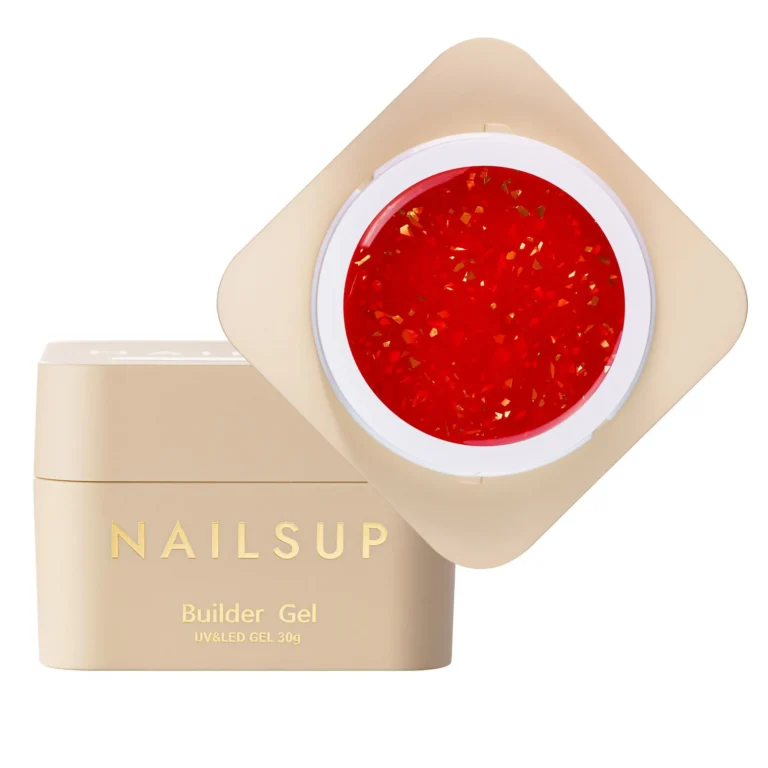 builder gel rojo con glitter nailsup gel constructor rojo brillante uv led