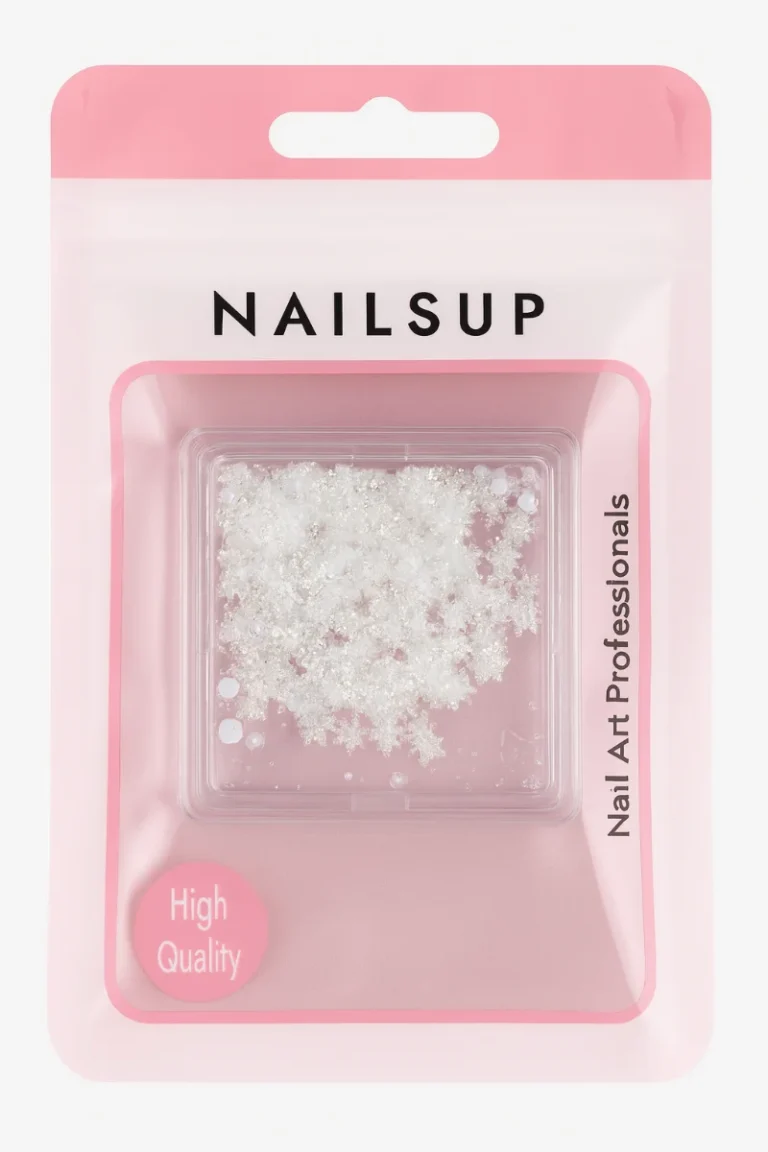copos decorativos blancos para uñas efecto nieve nail art profesional