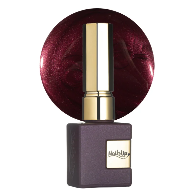 esmalte semipermanente NailsUp burdeos oscuro shimmer brillante color vino elegante 8 ml