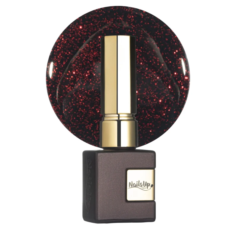 esmalte semipermanente NailsUp glitter rojo rubí brillante efecto joya 8 ml