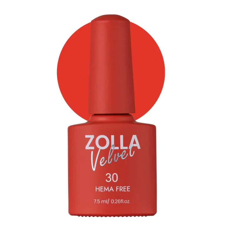 esmalte semipermanente Zolla Velvet 30 HEMA Free rojo coral 7,5 ml