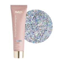 polygel nailsup champagne 06 cristal holografico multicolor glitter constructor uñas uv led 60ml