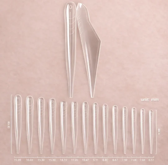 tips dual forms extreme full nails form 01 transparentes reutilizables nailsup para extensiones de uñas largas y extremas