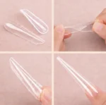 tips transparentes stiletto reutilizables para polygel gel y acrygel moldes dual forms para extensión de uñas