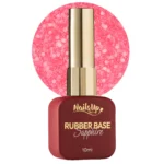 rubber base sapphire nailsup rosa con glitter para refuerzo y nivelación de uñas semipermanentes