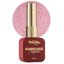 rubber base sapphire rosa NailsUp con escamas iridiscentes base autonivelante 10 ml