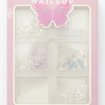 set nailsup de glitter blanco iridiscente y decoraciones para uñas nail art profesional