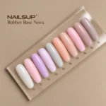 Carta de 10 tonos Muestrario de los 10 tonos nude y pastel de la colección Rubber Base Nova de NAILSUP